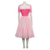 Movie Barbie 2023 Skipper Pink Stripe Dress Outfits Cosplay Costume Halloween Carnival Suit